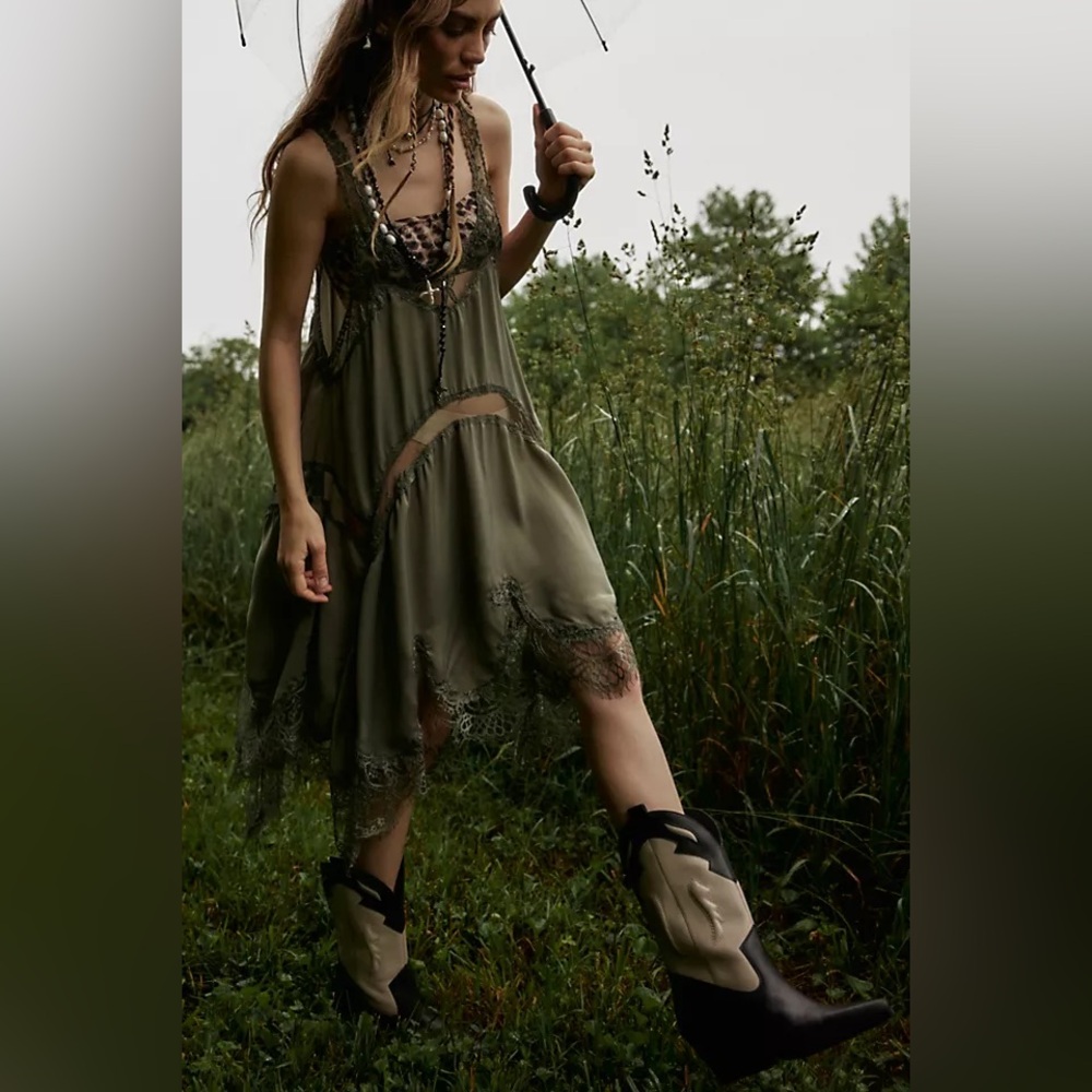 Intimately Free People Hearts On Fire Lace Tunic Slip  Dress